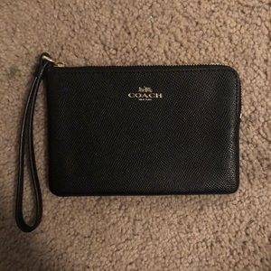 Coach Black Leather Wristlet
